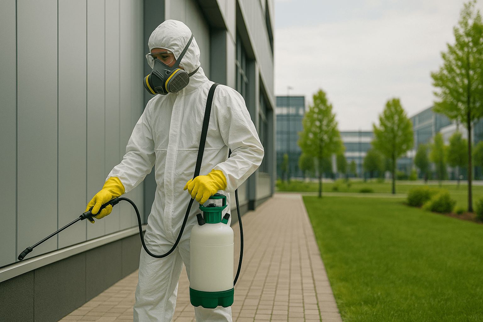 Pest control technician working